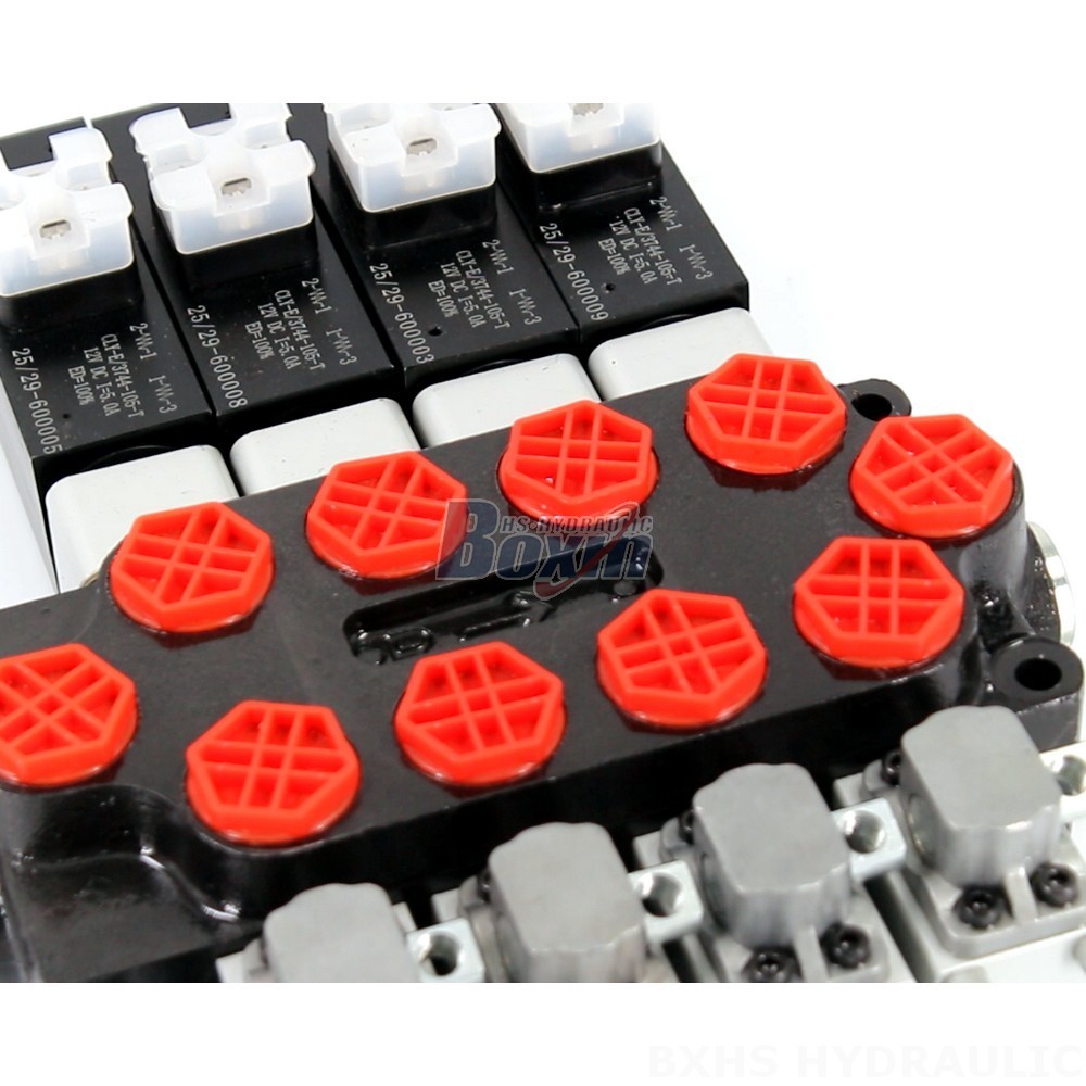 Q45 Solenoid & Manual 4 Spool Monoblock Hydraulic Directional Valve detail image